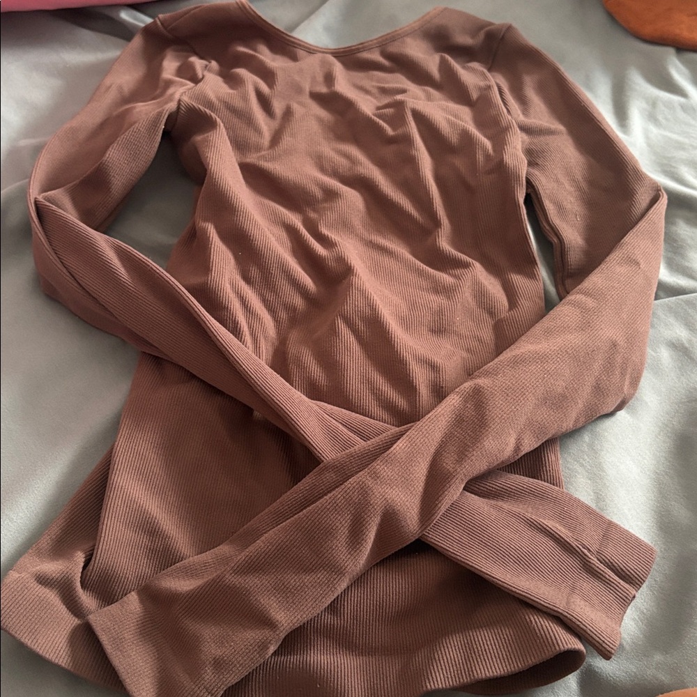 Free People brown shirt, back straps